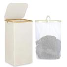 Cesto de Roupa Suja Dobrável de 100 Litros com Tampa e Bolsa Interna Removível Cesto de Roupa Suja Dobrável de 100 Litros com Tampa e Bolsa Interna Removível