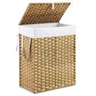 Cesto de roupa suja DUMOS 90 L dobrável em rattan com tampa Cesto de roupa suja DUMOS 90 L dobrável em rattan com tampa