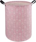 Cesto de roupa suja DUYIY redondo 40x30cm de algodão com alças