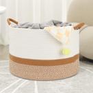 Cesto de roupa suja Eblog Cesto de algodão tecido 51x33 cm branco