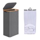 Cesto de roupa suja efluky Slim com tampa 75L com bolsa removível cinza