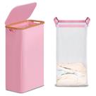 Cesto de roupa suja efluky Slim com tampa 75L com bolsa removível rosa