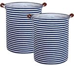 Cesto de roupa suja Essme Kids, pacote com 2 unidades, dobrável, 40x50 cm, azul marinho