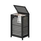 Cesto de roupa suja FILWH Bamboo com tampa 85L com 1 saco preto 68cm