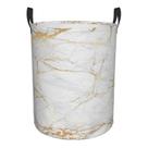 Cesto de roupa suja Gbuzozie White Marble 38L impermeável