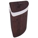 Cesto de roupa suja GOFLAME Corner Bamboo com tampa 58L (marrom)