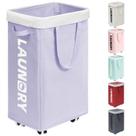 Cesto de roupa suja Goodpick com rodas 75L roxo claro