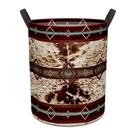 Cesto de roupa suja GRTARANY Aztec Cow Print impermeável 50x38cm