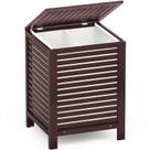 Cesto de roupa suja Homykic Bamboo 120L com tampa e bolsa de 2 seções