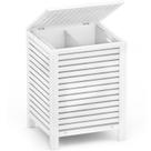 Cesto de roupa suja Homykic Bamboo 120L com tampa e bolsa de 2 seções