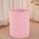 Cesto de roupa suja JMVicyroam 80L Cesta de corda de algodão rosa