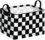 Cesto de roupa suja KUNRO dobrável quadriculado impermeável 38x26x25cm