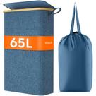 Cesto de roupa suja Lifewit 65L com tampa e bolsa removível azul escuro