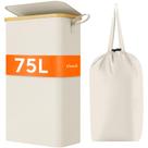Cesto de roupa suja Lifewit 75L Slim com tampa e bolsa removível branca
