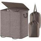 Cesto de roupa suja Lifewit Double com tampa e sacos removíveis 136L