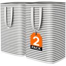 Cesto de roupa suja Lifewit Large Dobrável, Pacote com 2, 160 L, Preto Cesto de roupa suja Lifewit Large Dobrável, Pacote com 2, 160 L, Preto