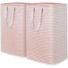 Cesto de roupa suja Lifewit Large Dobrável, Pacote com 2, 160 L, rosa