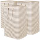 Cesto de roupa suja Lifewit Large Dobrável, Pacote com 3, 80 L, Preto