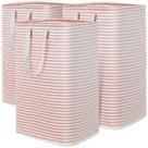 Cesto de roupa suja Lifewit Large Dobrável, Pacote com 3, 80 L, Rosa