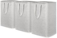 Cesto de roupa suja Lifewit, pacote com 3, dobrável, 80 L, cinza impermeável