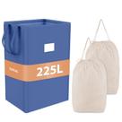 Cesto de roupa suja McLeanpin 225L com 2 sacos laváveis azul marinho