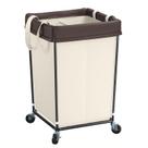 Cesto de roupa suja Mefrit 160L com rodas de 2 seções em tecido Oxford Cesto de roupa suja Mefrit 160L com rodas de 2 seções em tecido Oxford