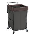 Cesto de roupa suja Mefrit 160L com rodas e alça de 2 seções Cesto de roupa suja Mefrit 160L com rodas e alça de 2 seções