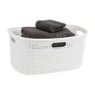 Cesto de roupa suja Mind Reader 40L Wicker Design Plastic Ivory