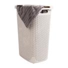 Cesto de roupa suja Mind Reader 60L Slim com tampa de plástico marfim