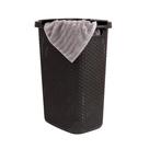 Cesto de roupa suja Mind Reader 60L Slim com tampa de plástico marrom