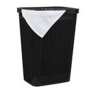 Cesto de roupa suja Mind Reader 60L Slim com tampa de plástico preto Cesto de roupa suja Mind Reader 60L Slim com tampa de plástico preto
