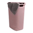 Cesto de roupa suja Mind Reader 60L Slim com tampa de plástico rosa