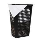 Cesto de roupa suja Mind Reader Slim cônico com tampa 50L preto