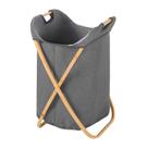 Cesto De Roupa Suja Multiuso Bambu 69cm Banheiro Lavanderia - Mimo