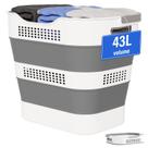 Cesto de roupa suja OOAMBB 43L dobrável com alças (cinza)
