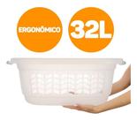 Cesto De Roupa Suja Organizador Plástico 32l