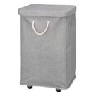 Cesto de roupa suja rolante MDesign Large com rodas e tampa cinza