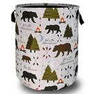 Cesto de roupa suja SELIONLIKN Funny Adventure Bear Forest