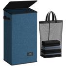 Cesto de roupa suja SOLEDI 100L grande e alto com tampa e bolsa azul