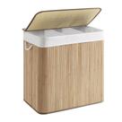 Cesto de roupa suja SONGMICS 150L de 3 seções com tampa Bamboo Natural