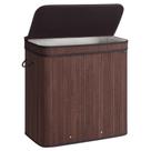 Cesto de roupa suja SONGMICS Bamboo com tampa, capacidade de 150 L, marrom