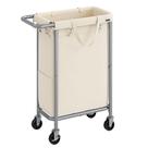 Cesto de roupa suja SONGMICS Rolling com rodas 90L com creme de revestimento