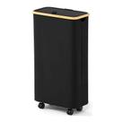 Cesto de roupa suja SpaceAid Slim 62L com rodas e tampa - preto
