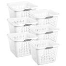 Cesto de roupa suja Sterilite 1,4L de plástico branco quadrado x6