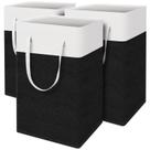 Cesto de roupa suja TasticTotes, pacote com 3 unidades, 75 litros, impermeável, preto