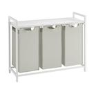 Cesto de roupa suja VASAGLE Laundry Sorter 3 x 38L branco UBLH301W01