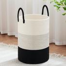 Cesto de roupa suja VIPOSCO Large Woven Rope 58L branco e preto Cesto de roupa suja VIPOSCO Large Woven Rope 58L branco e preto