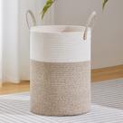Cesto de roupa suja VIPOSCO Large Woven Rope 72L branco e marrom