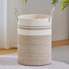 Cesto de roupa suja VIPOSCO Large Woven Rope 72L marrom e branco