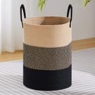 Cesto de roupa suja VIPOSCO Large Woven Rope 72L marrom e preto